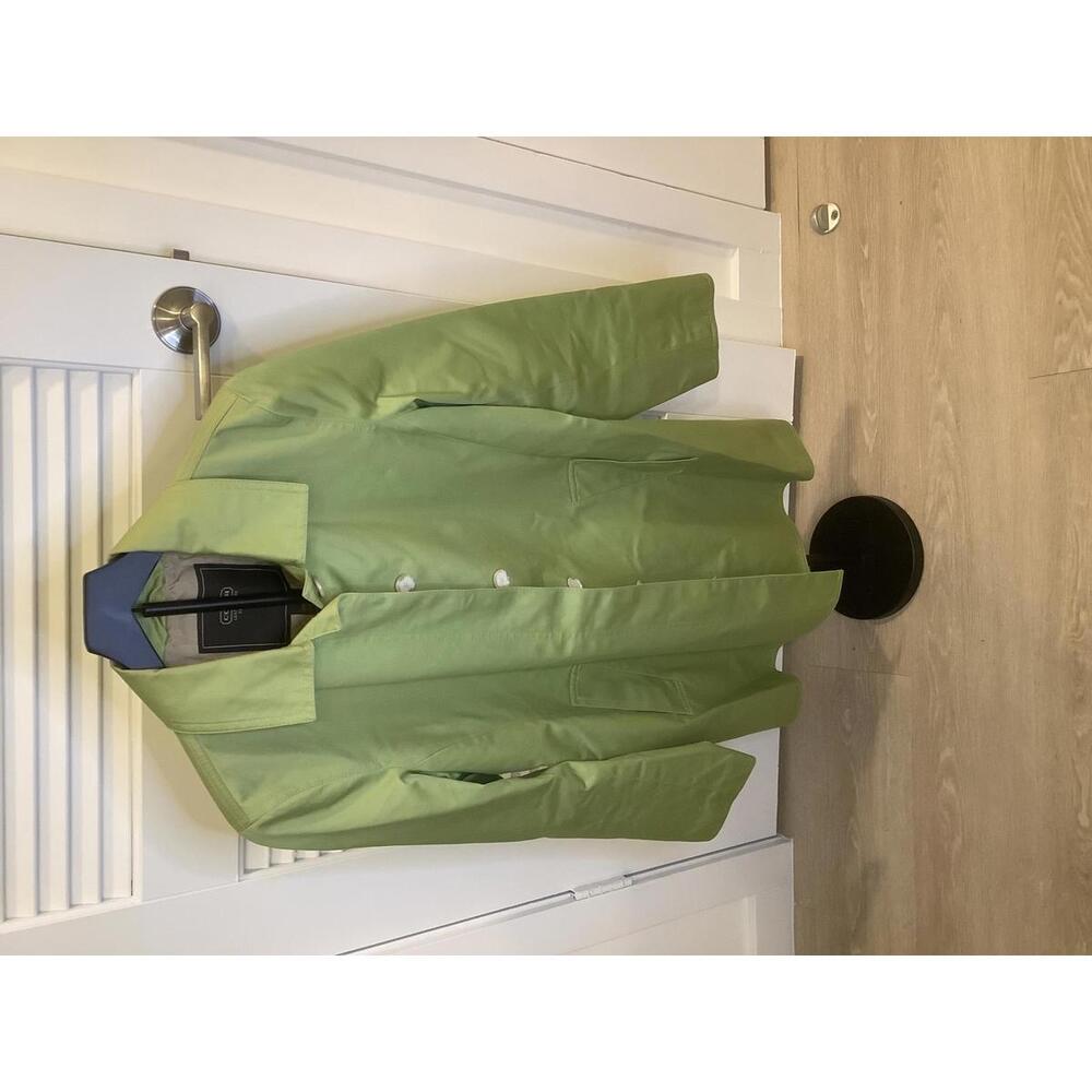 Coach Green Grass Rain Trench 3/4 Length Coat Sateen Walking Jacket M